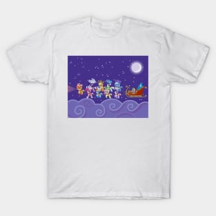 Cloudy Reindeer Night T-Shirt